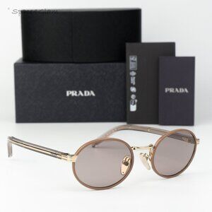 Prada Women Sunglasses Pecan Purple Brown Oval PRB56S 24E20I NEW AUTHENTIC